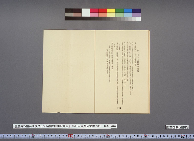 Image “Plan for the establishment of a settlement in Brazil belonging to the Shinano Kaigai Kyokai (Shinano Overseas Society)”