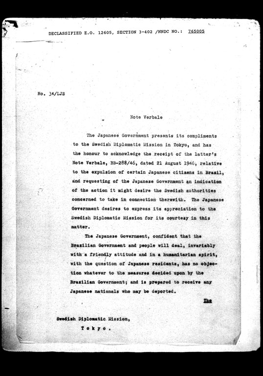 Image “Note Verbale on the expulsion of certain Japanese citizens in Brazil”