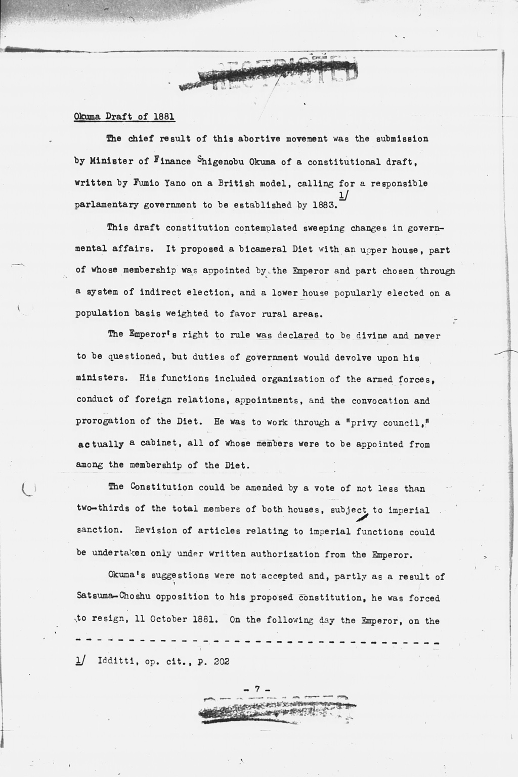 『History of the Non-Military Activities of the Occupation of Japan, 1945 through December 1951, Vol. 7  Constitutional Revision』(拡大画像)