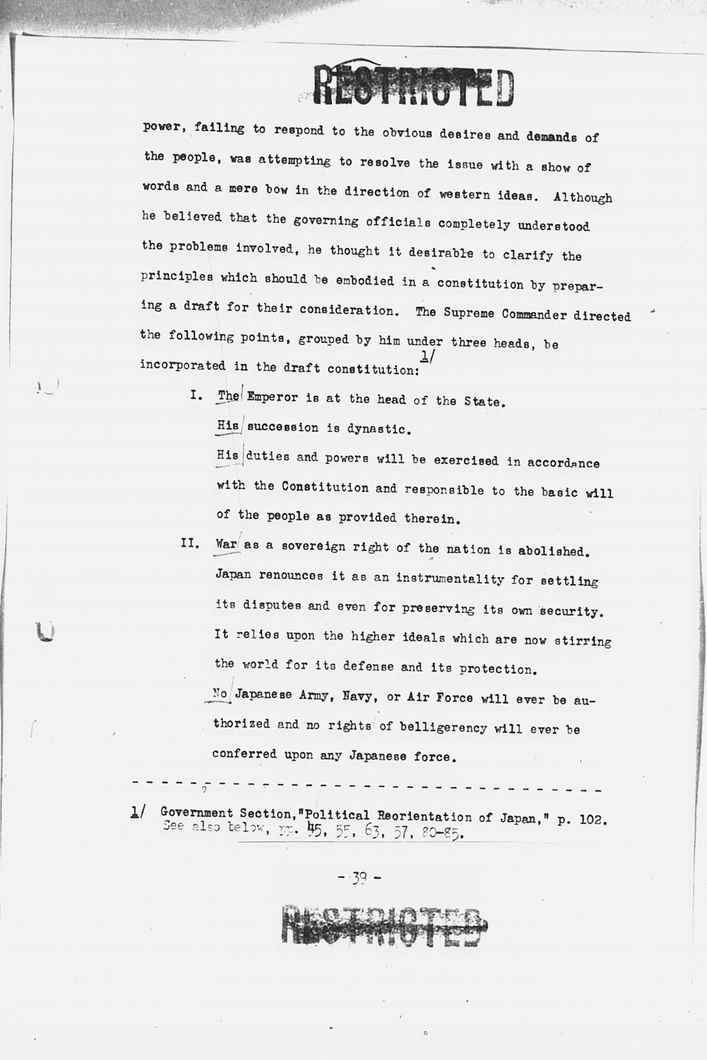 『History of the Non-Military Activities of the Occupation of Japan, 1945 through December 1951, Vol. 7  Constitutional Revision』(拡大画像)