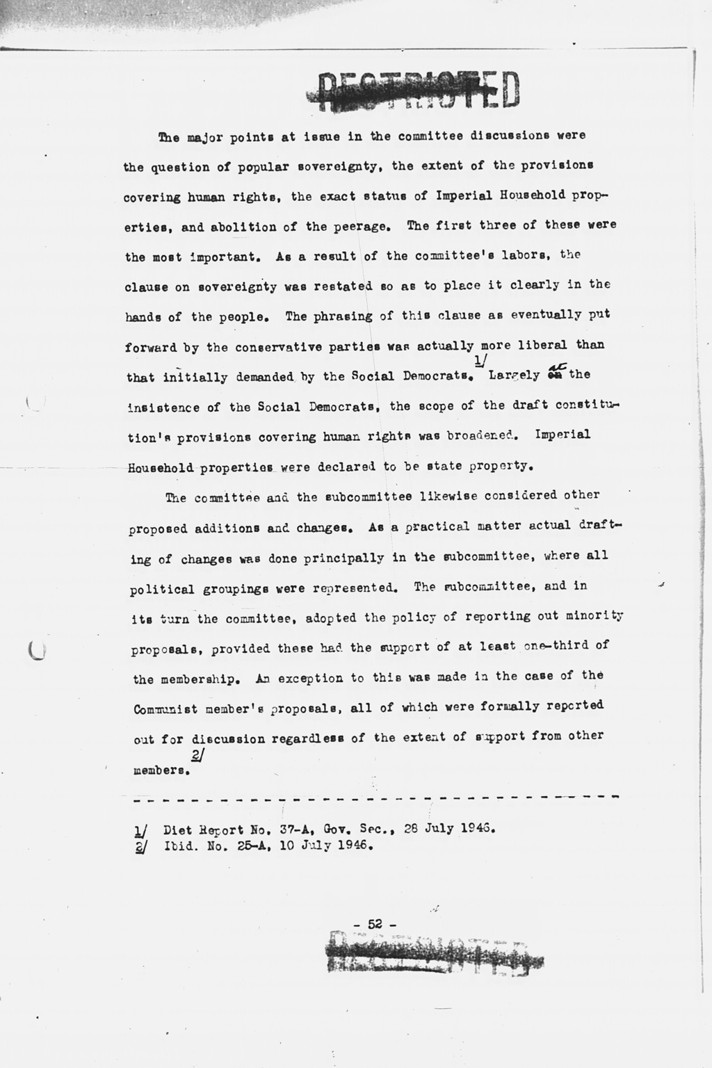 『History of the Non-Military Activities of the Occupation of Japan, 1945 through December 1951, Vol. 7  Constitutional Revision』(拡大画像)