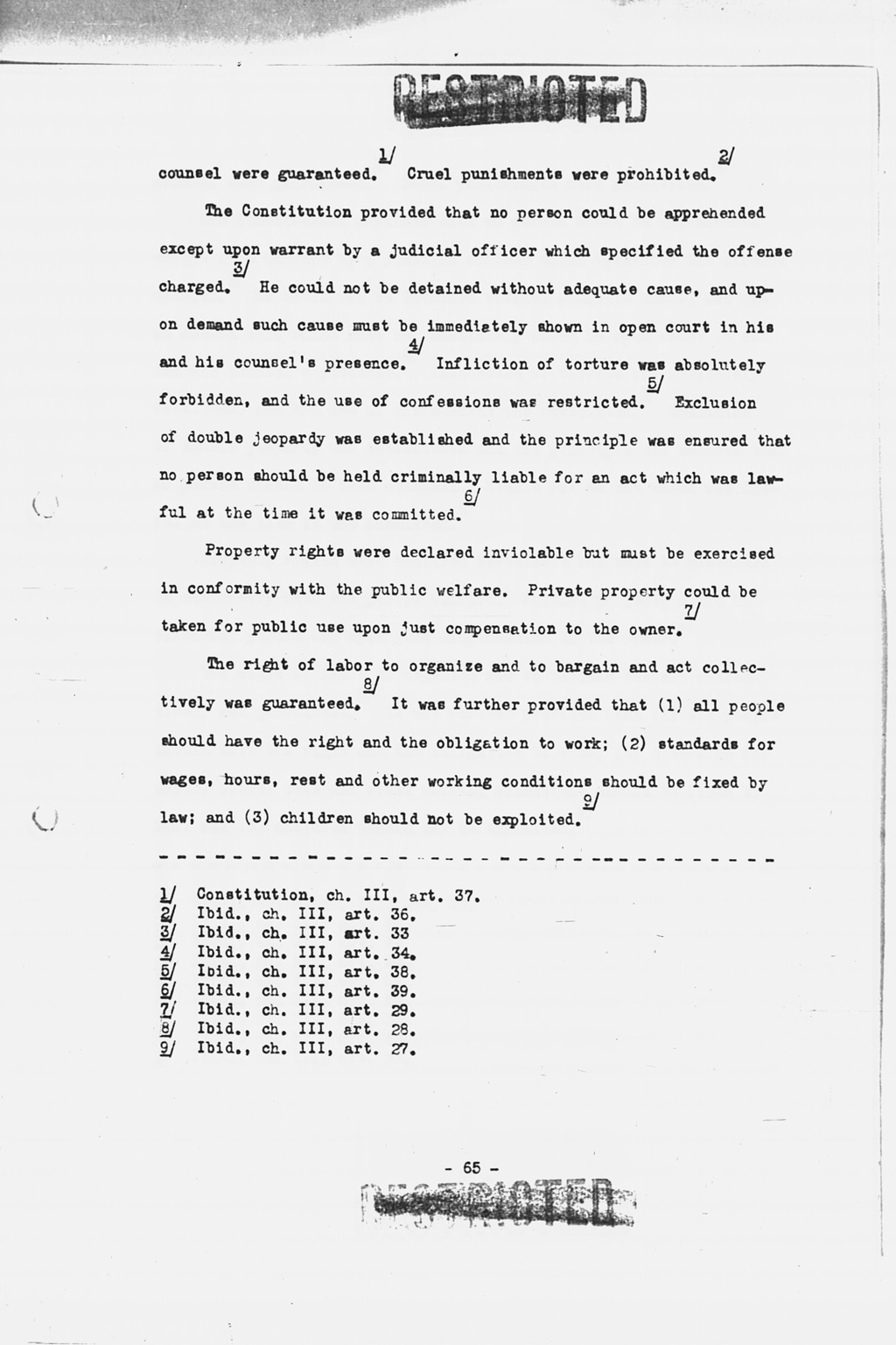 『History of the Non-Military Activities of the Occupation of Japan, 1945 through December 1951, Vol. 7  Constitutional Revision』(拡大画像)