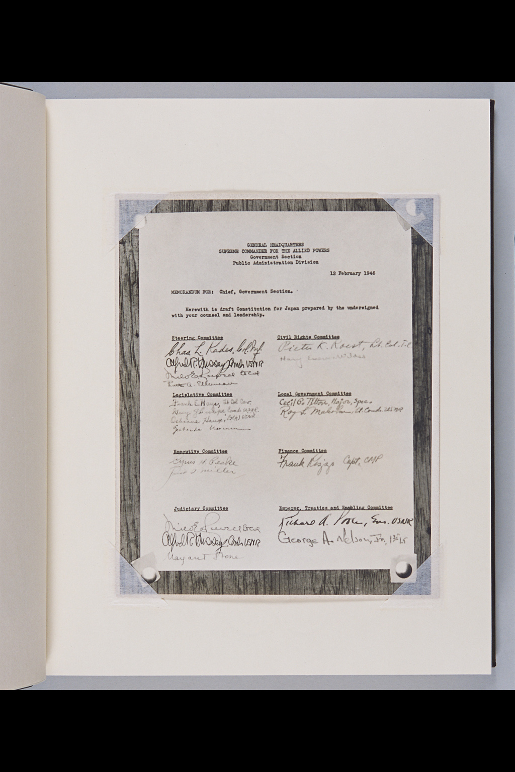 『Alfred Hussey Papers; Constitution File No. 1』(拡大画像)