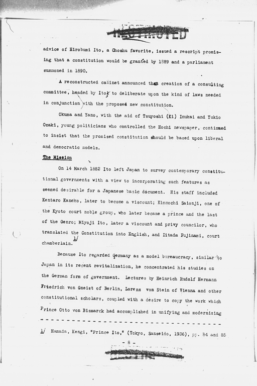 [History of the Non-Military Activities of the Occupation of Japan, 1945 through December 1951, Vol. 7 Constitutional Revision](Regular image)