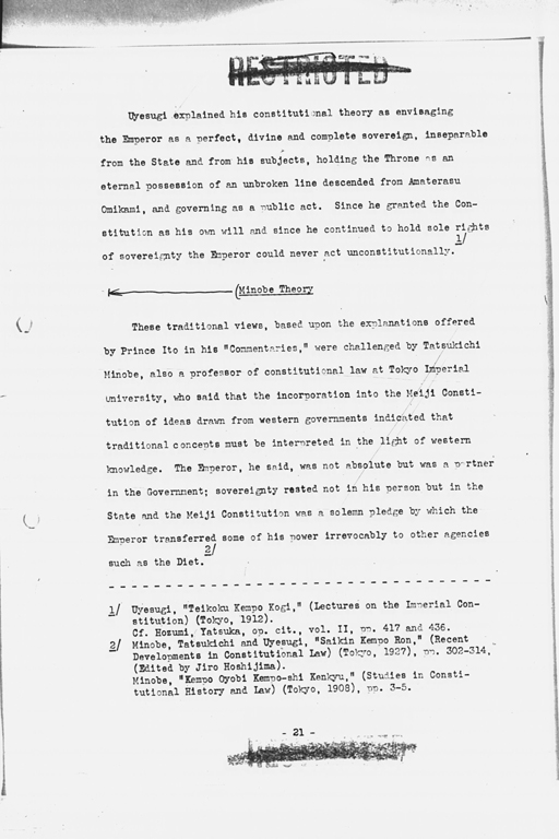 [History of the Non-Military Activities of the Occupation of Japan, 1945 through December 1951, Vol. 7 Constitutional Revision](Regular image)