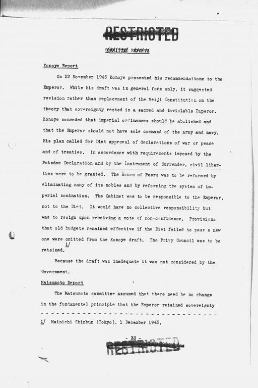 『History of the Non-Military Activities of the Occupation of Japan, 1945 through December 1951, Vol. 7  Constitutional Revision』(標準画像)