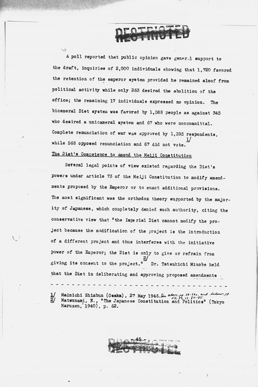 『History of the Non-Military Activities of the Occupation of Japan, 1945 through December 1951, Vol. 7  Constitutional Revision』(標準画像)