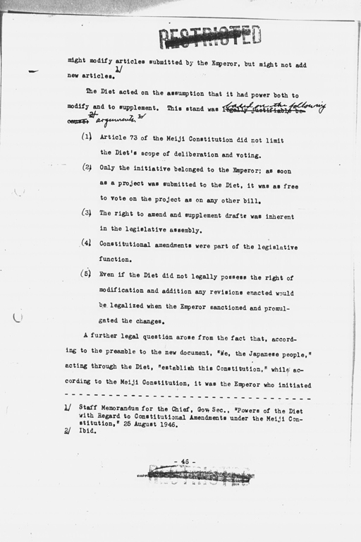 『History of the Non-Military Activities of the Occupation of Japan, 1945 through December 1951, Vol. 7  Constitutional Revision』(標準画像)