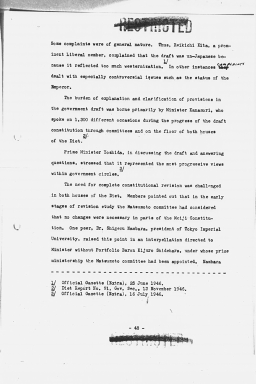 『History of the Non-Military Activities of the Occupation of Japan, 1945 through December 1951, Vol. 7  Constitutional Revision』(標準画像)