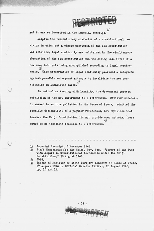 『History of the Non-Military Activities of the Occupation of Japan, 1945 through December 1951, Vol. 7  Constitutional Revision』(標準画像)