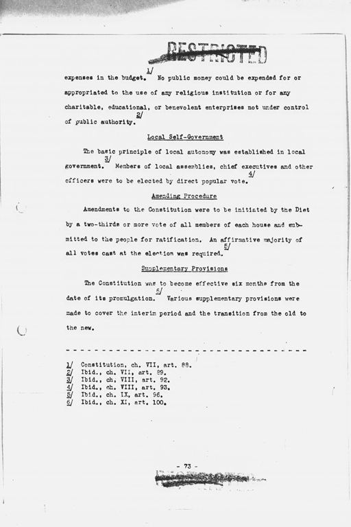 『History of the Non-Military Activities of the Occupation of Japan, 1945 through December 1951, Vol. 7  Constitutional Revision』(標準画像)