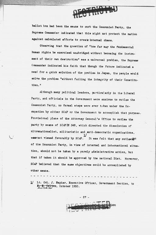 『History of the Non-Military Activities of the Occupation of Japan, 1945 through December 1951, Vol. 7  Constitutional Revision』(標準画像)