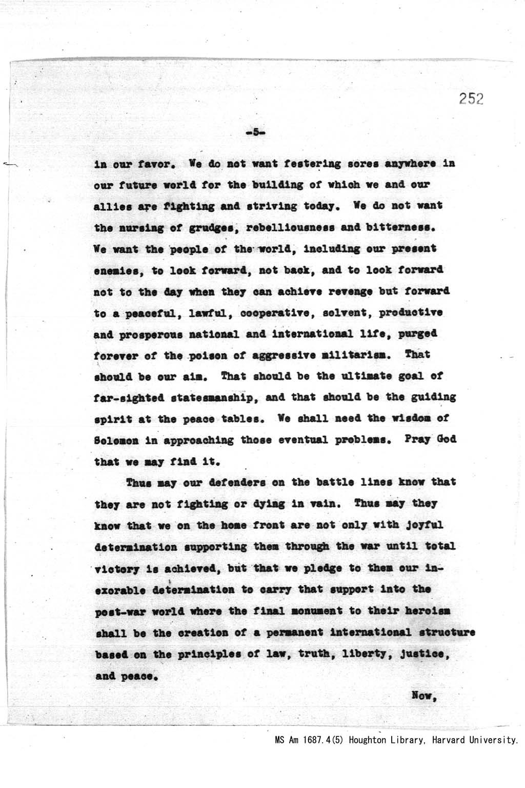 『Address at the Annual Banquet Celebrating the 90th Anniversary of the Illinois Education Association, Chicago, Illinois, at 8:00 p.m., December 29, 1943.』(拡大画像)