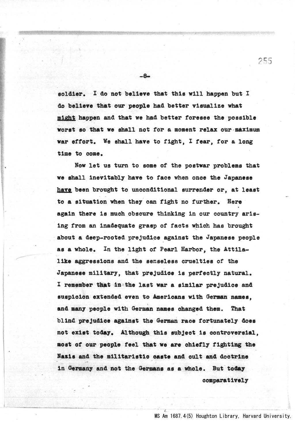 [Address at the Annual Banquet celebrating the 90th Anniversary of the Illinois Education association, Chicago, at 8:00 pm, December 29, 1943](Larger image)