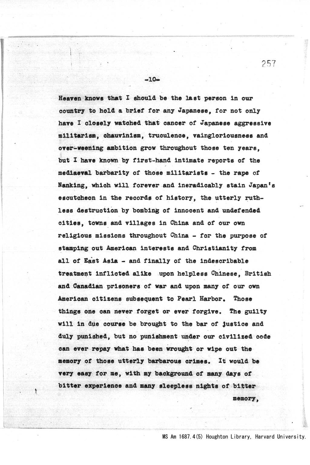 『Address at the Annual Banquet Celebrating the 90th Anniversary of the Illinois Education Association, Chicago, Illinois, at 8:00 p.m., December 29, 1943.』(拡大画像)