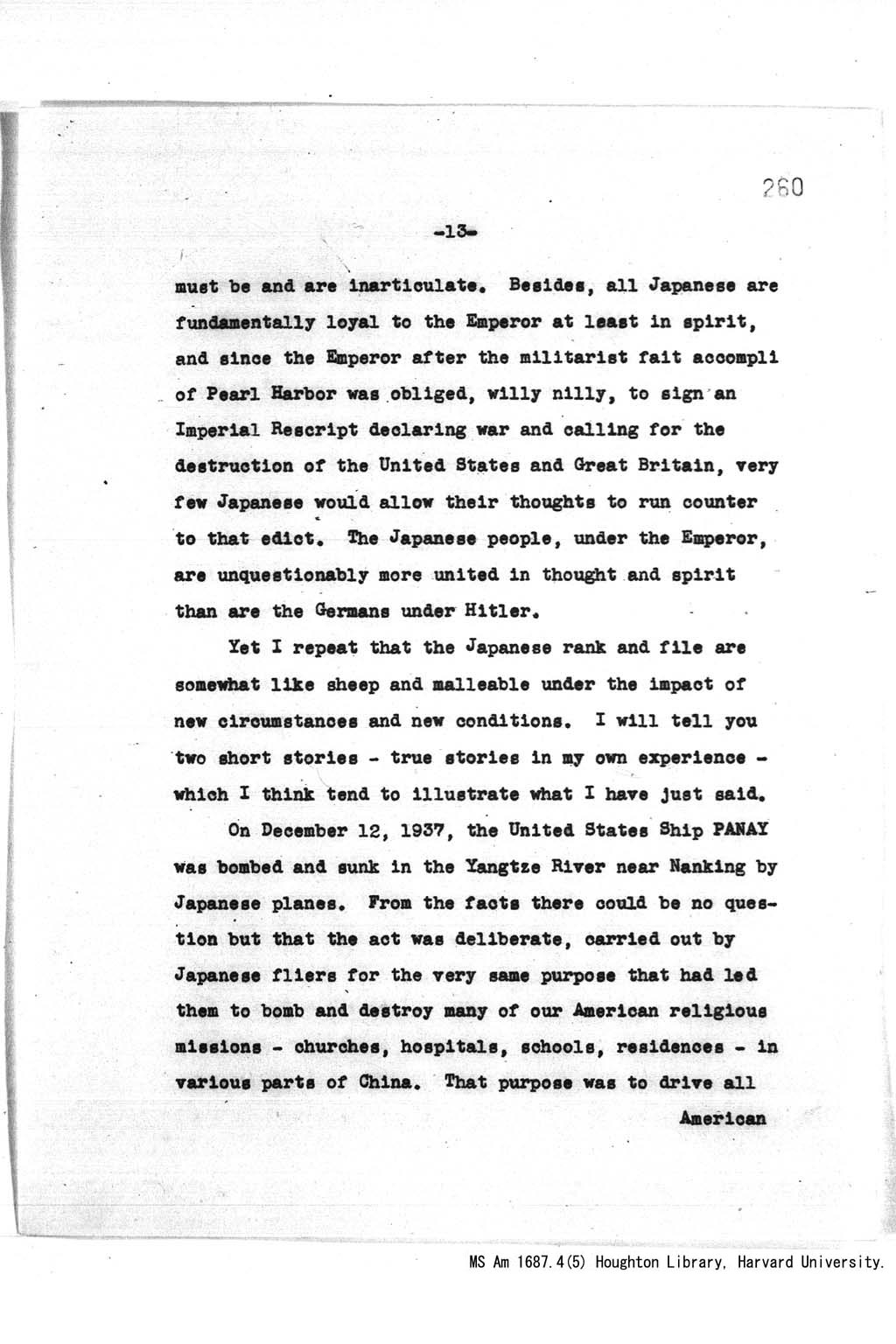 『Address at the Annual Banquet Celebrating the 90th Anniversary of the Illinois Education Association, Chicago, Illinois, at 8:00 p.m., December 29, 1943.』(拡大画像)