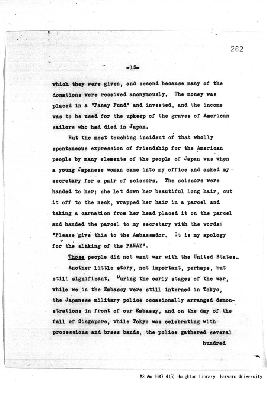 『Address at the Annual Banquet Celebrating the 90th Anniversary of the Illinois Education Association, Chicago, Illinois, at 8:00 p.m., December 29, 1943.』(拡大画像)