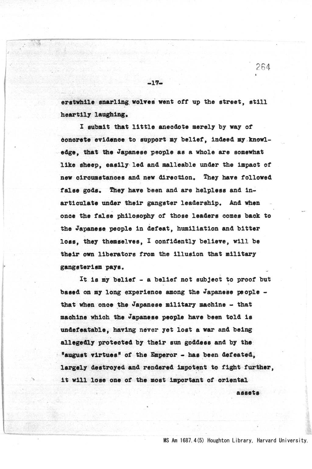 『Address at the Annual Banquet Celebrating the 90th Anniversary of the Illinois Education Association, Chicago, Illinois, at 8:00 p.m., December 29, 1943.』(拡大画像)