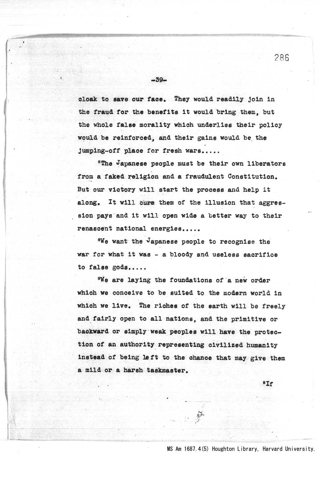 [Address at the Annual Banquet celebrating the 90th Anniversary of the Illinois Education association, Chicago, at 8:00 pm, December 29, 1943](Larger image)