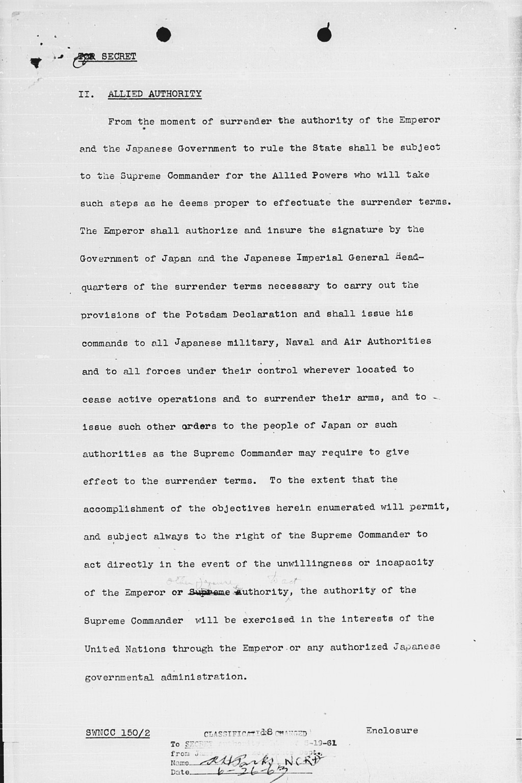 [United States Initial Post-Defeat Policy Relating to Japan (SWNCC150/2)](Larger image)