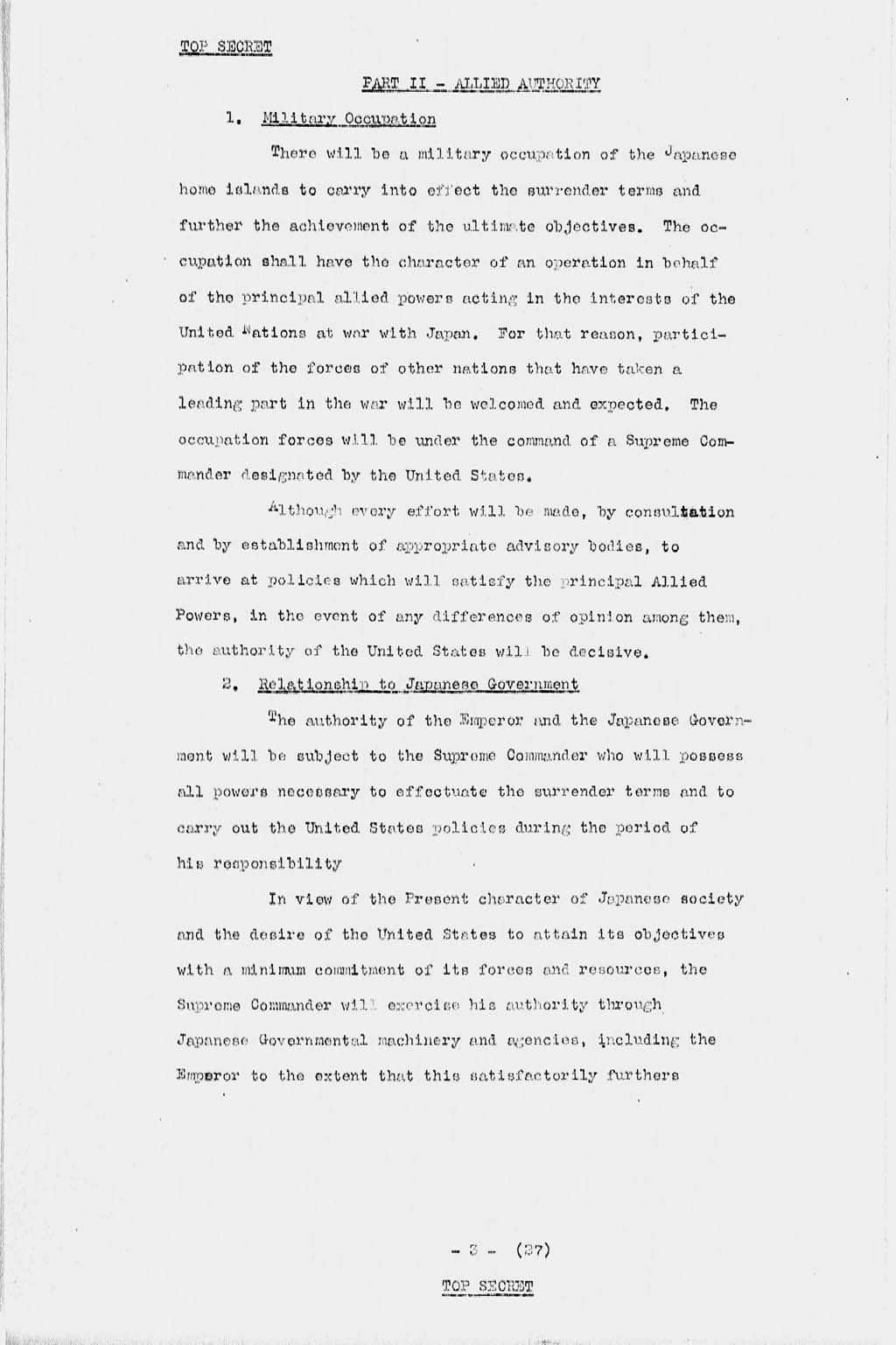 『U.S. Initial Post-Surrender Policy for Japan (SWNCC150/3)』(拡大画像)