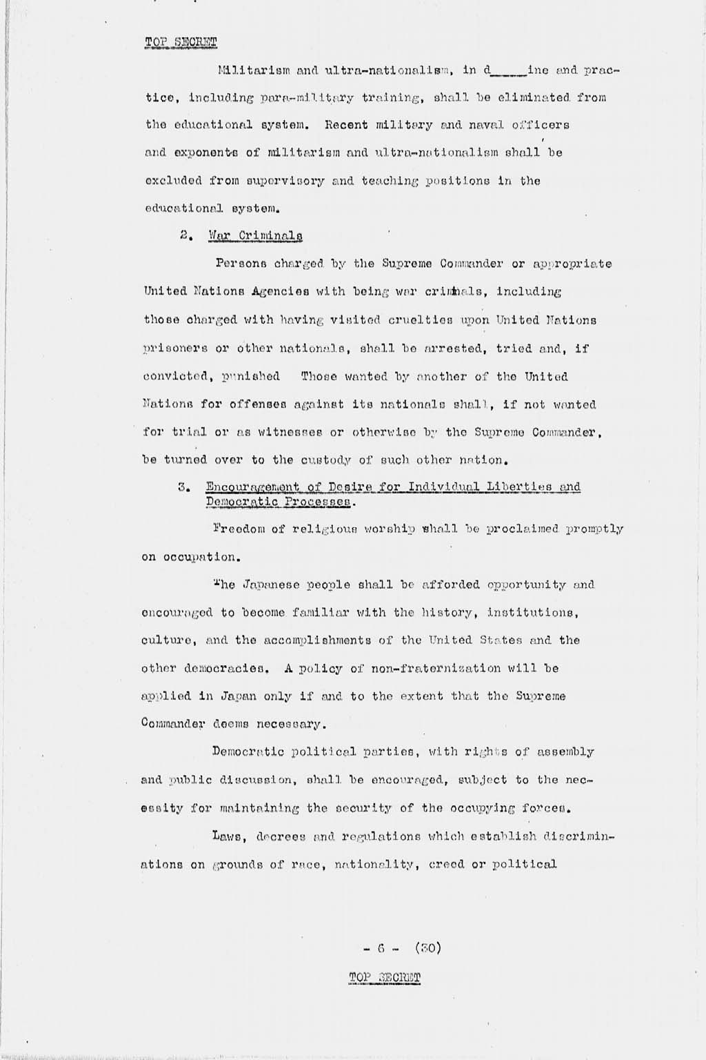 『U.S. Initial Post-Surrender Policy for Japan (SWNCC150/3)』(拡大画像)