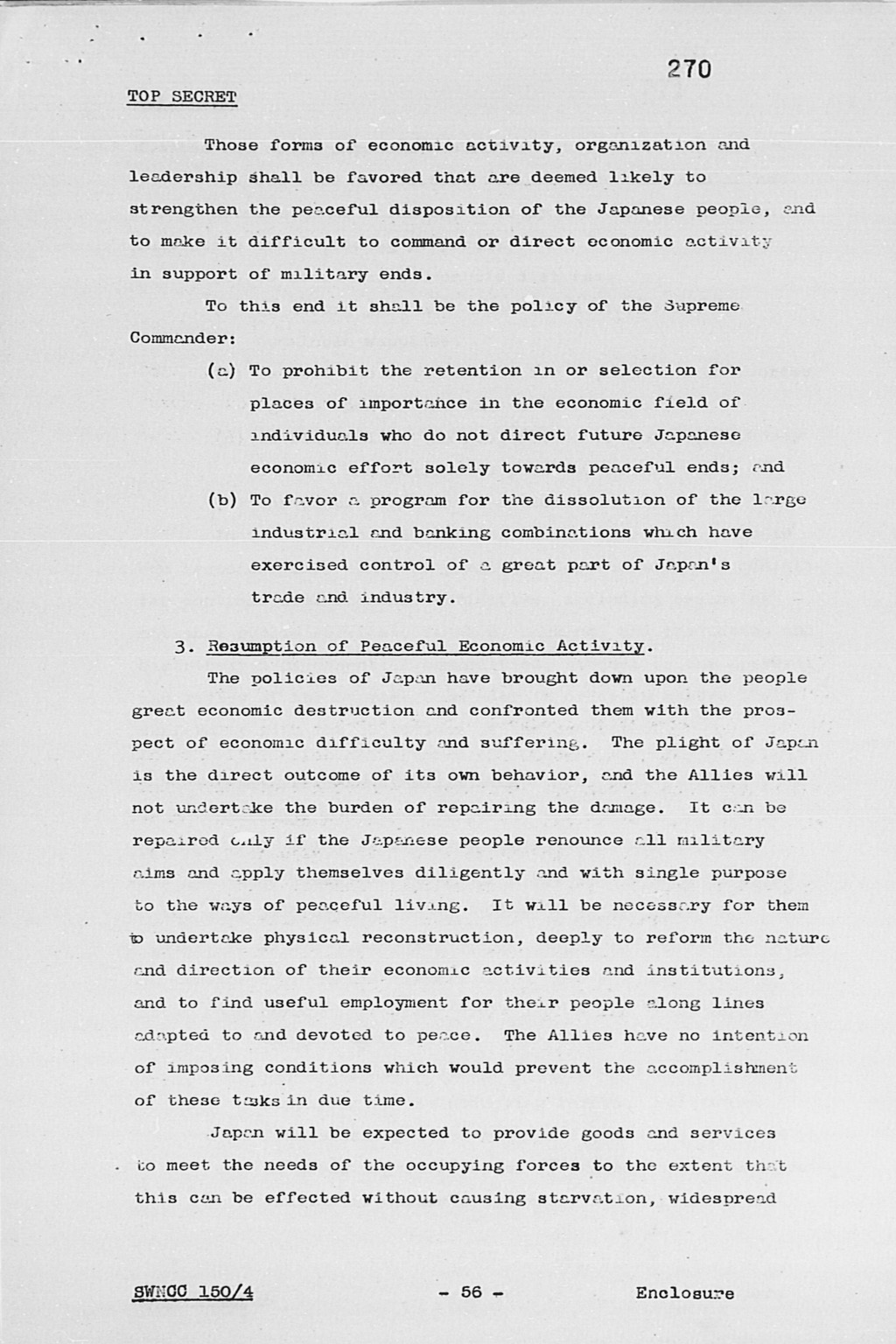 『United States Initial Post-Surrender Policy for Japan  (SWNCC150/4)』(拡大画像)