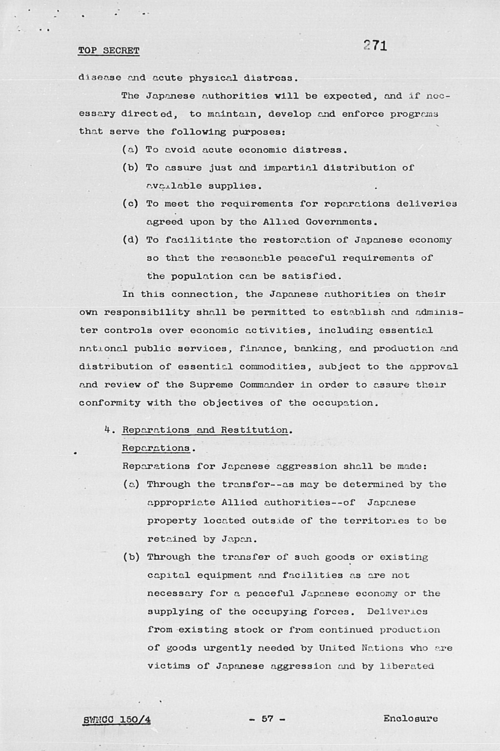 『United States Initial Post-Surrender Policy for Japan  (SWNCC150/4)』(拡大画像)