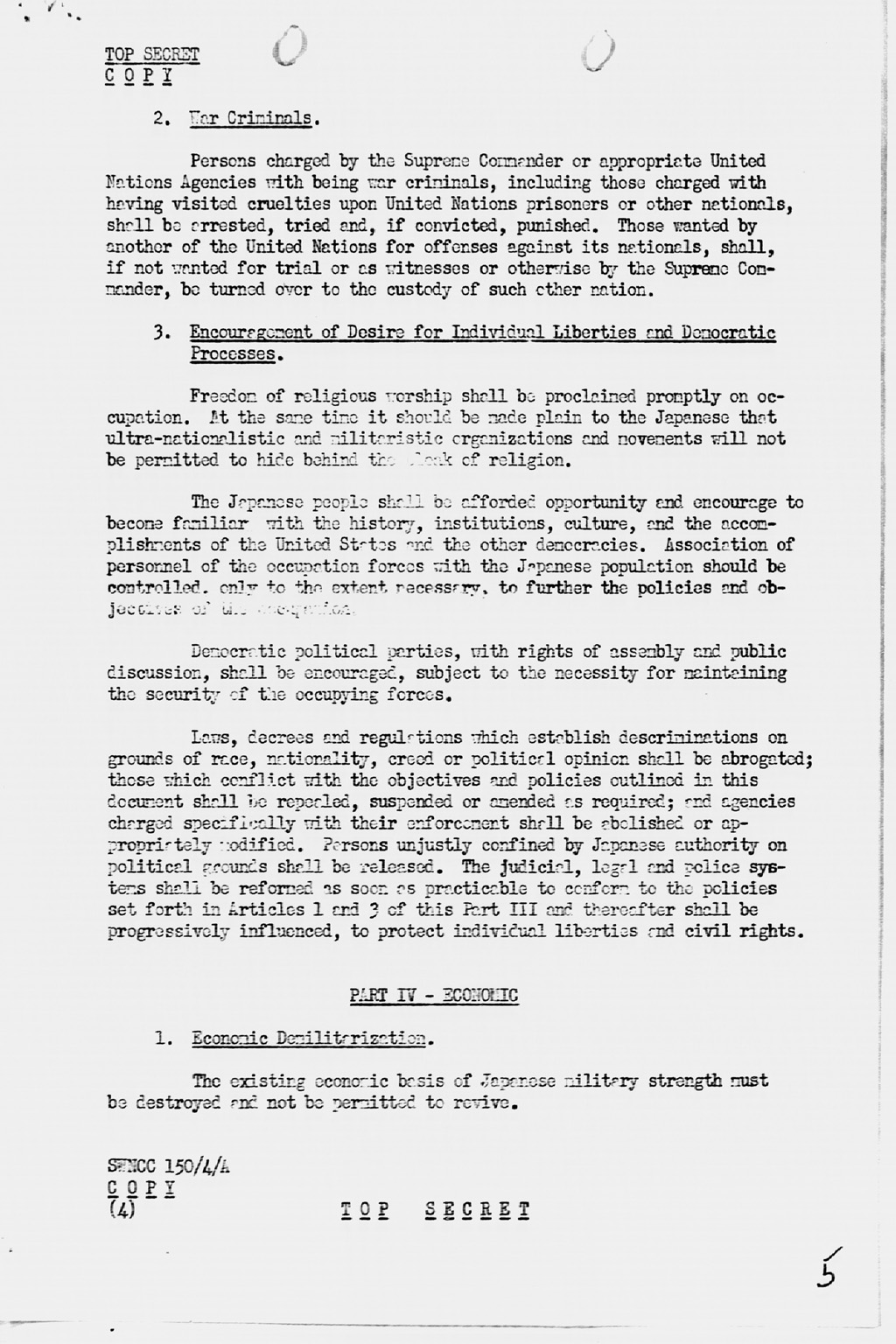 『U.S. Initial Post-Surrender Policy for Japan  (SWNCC150/4/A)』(拡大画像)