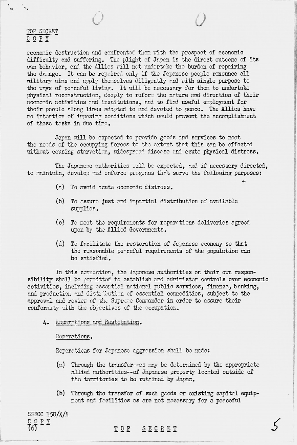 『U.S. Initial Post-Surrender Policy for Japan  (SWNCC150/4/A)』(拡大画像)