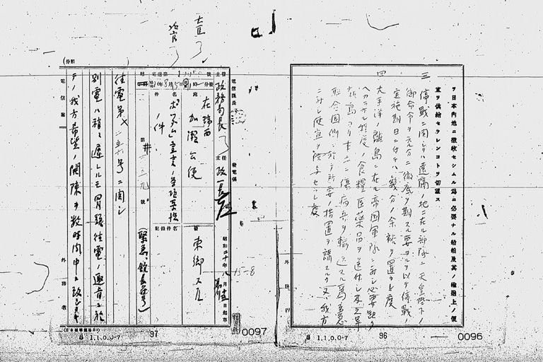 『［ポツダム宣言受諾に関し瑞西、瑞典を介し連合国側に申し入れ関係］』(標準画像)