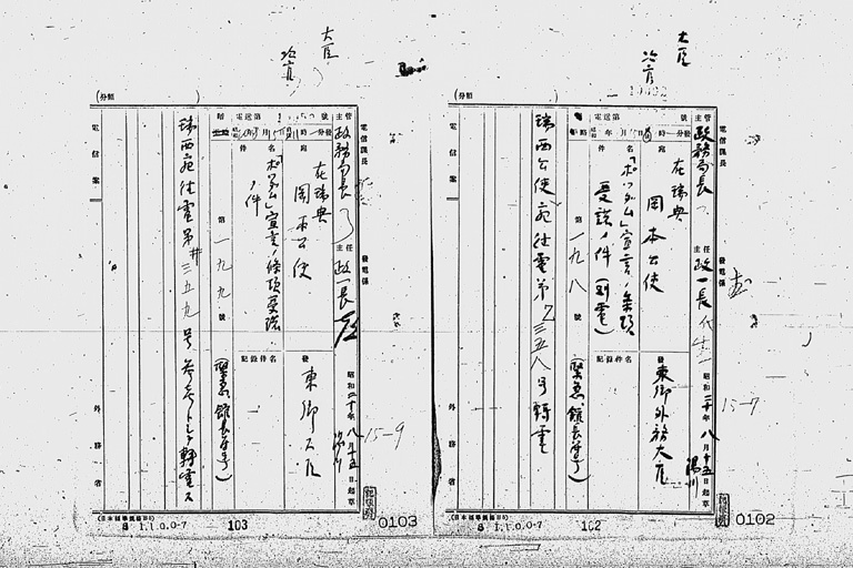 『［ポツダム宣言受諾に関し瑞西、瑞典を介し連合国側に申し入れ関係］』(標準画像)