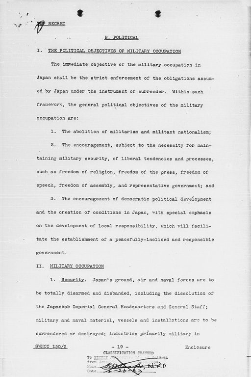 『United States Initial Post-Defeat Policy Relating to Japan (SWNCC150/2)』(標準画像)