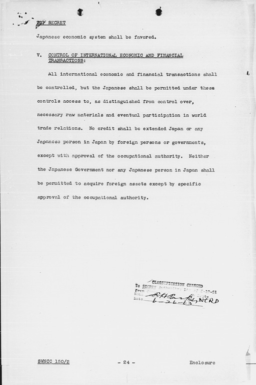 [United States Initial Post-Defeat Policy Relating to Japan (SWNCC150/2)](Regular image)