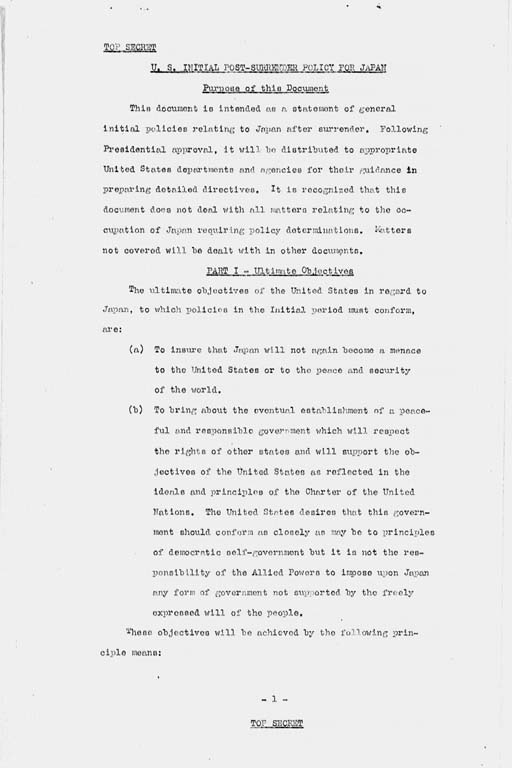 『U.S. Initial Post-Surrender Policy for Japan (SWNCC150/3)』(標準画像)