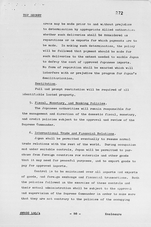 『United States Initial Post-Surrender Policy for Japan  (SWNCC150/4)』(標準画像)