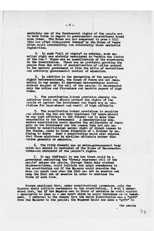 『George Atcheson, Jr. to the Secretary of State, Subject: Revision of Japanese Constitution; Discussion with Prince Konoye』(標準画像)