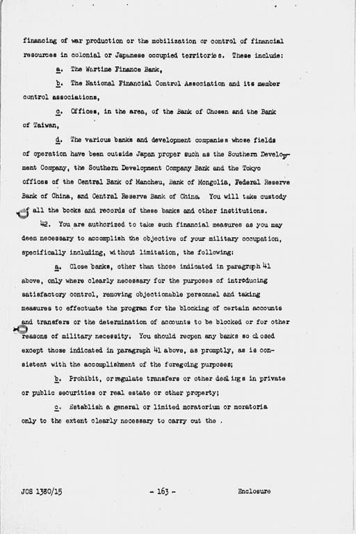 『Basic Initial Post Surrender Directive to Supreme Commander for the Allied Powers for the Occupation and Control of Japan (JCS1380/15)』(標準画像)