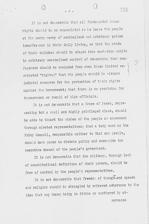 『Letter from George Atcheson Jr. to Dean Acheson, Under Secretary of State dated November 7, 1945.』(標準画像)