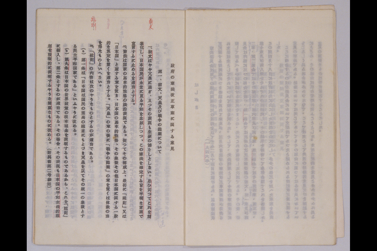 『東京帝国大学憲法研究委員会報告書』(拡大画像)