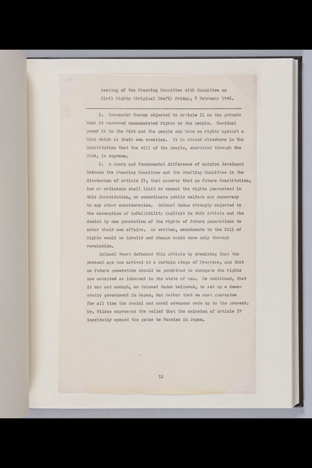 [Ellerman Notes on Minutes of Government Section, Public Administration Division Meetings and Steering Committee Meetings between 5 February and 12 February inclusive](Larger image)