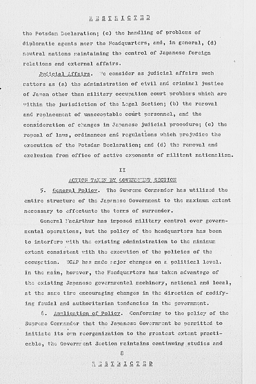 [Report of Government Section to Far Eastern Commission Government Section Meeting with Far Eastern Commission](Larger image)