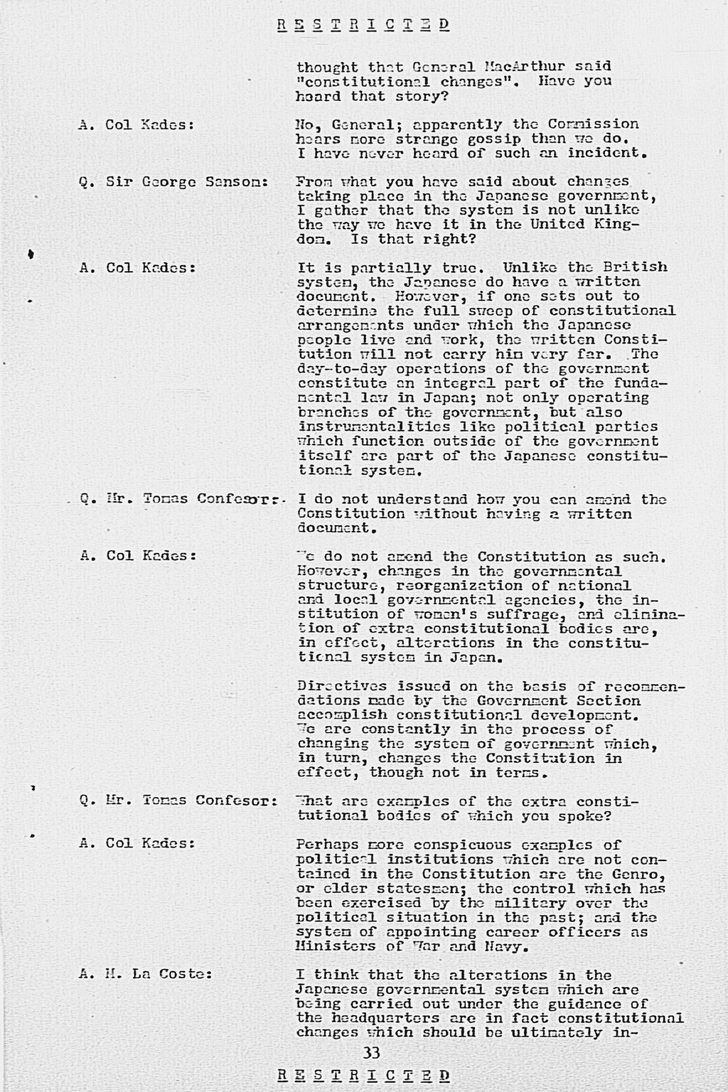 [Report of Government Section to Far Eastern Commission Government Section Meeting with Far Eastern Commission](Larger image)