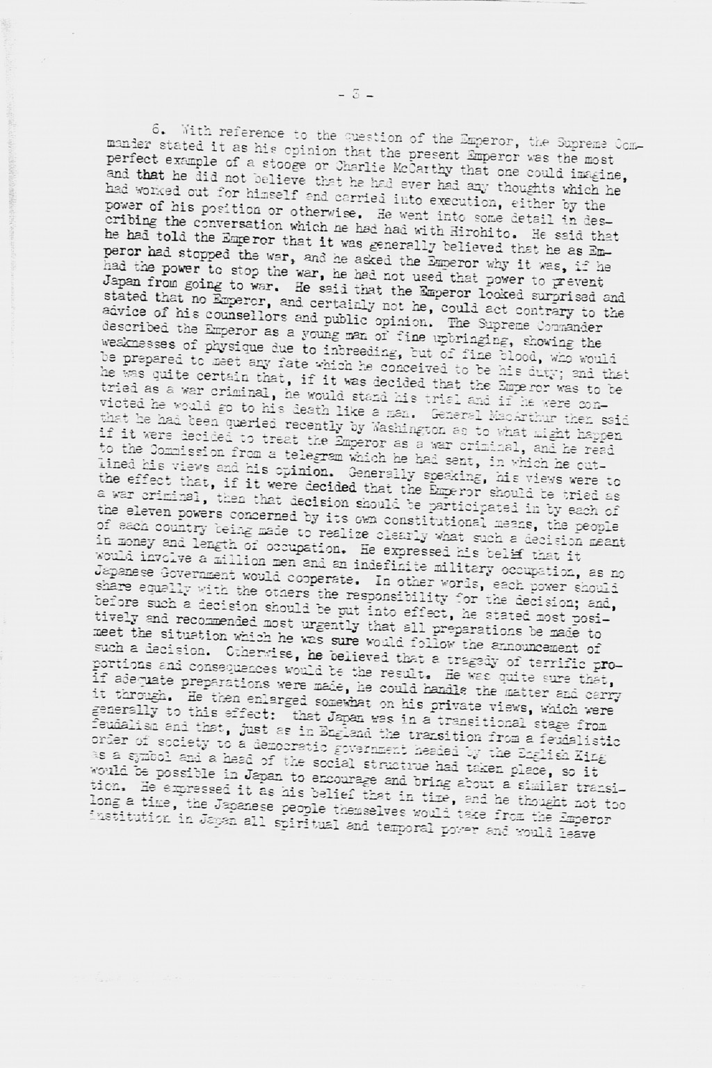 [Memorandum of Interview with General of the Army Douglas MacArthur Held on January 29, 1946](Larger image)