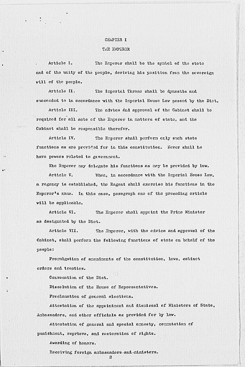 [Max W. Bishop to the Secretary of State, Subject: Japanese Government's Draft Constitution](Larger image)