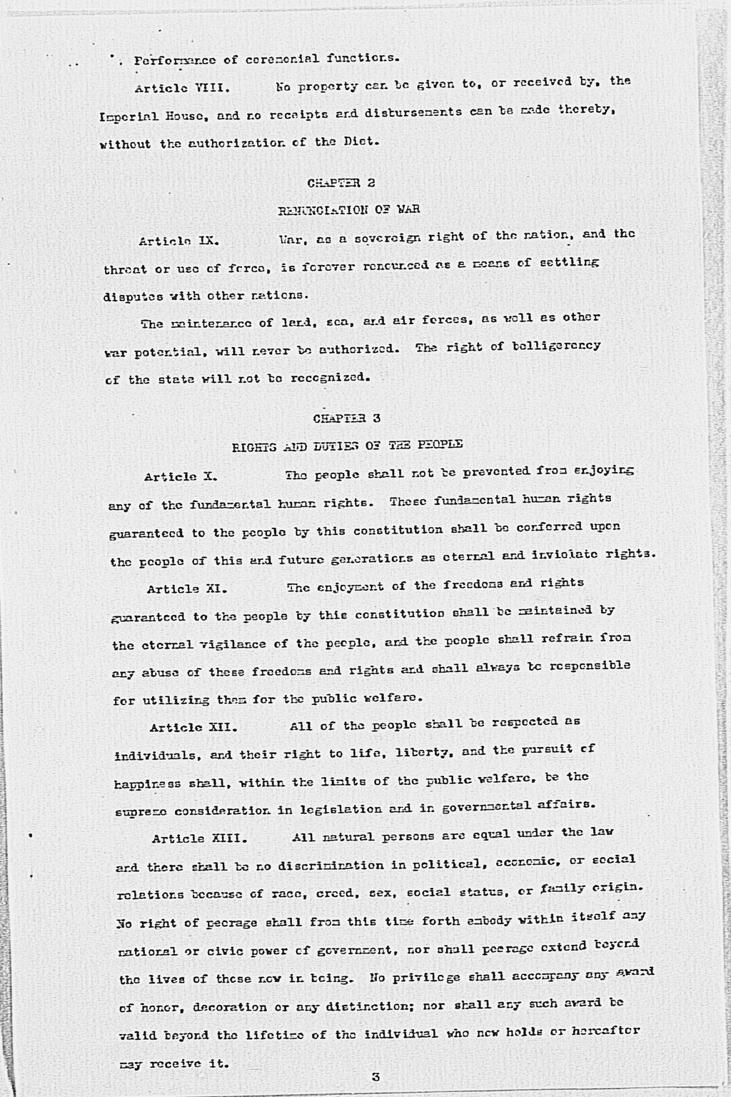 [Max W. Bishop to the Secretary of State, Subject: Japanese Government's Draft Constitution](Larger image)