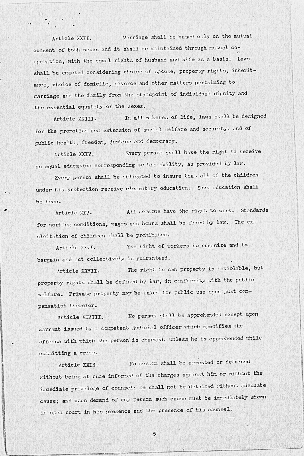 [Max W. Bishop to the Secretary of State, Subject: Japanese Government's Draft Constitution](Larger image)