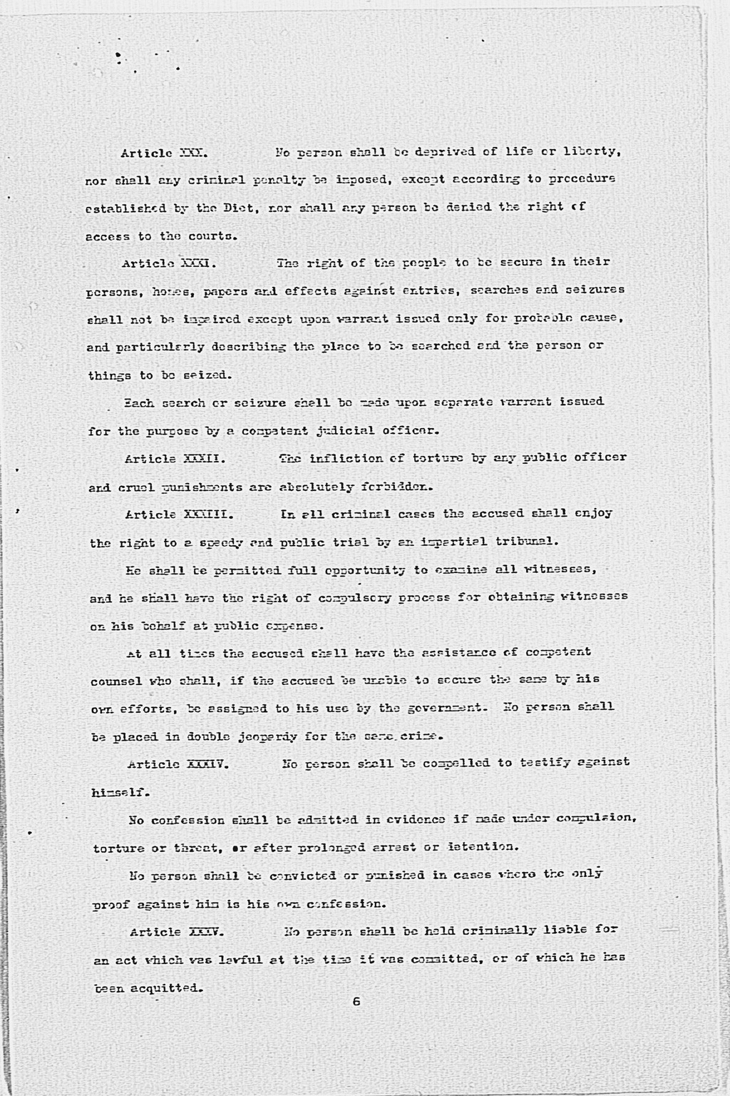 [Max W. Bishop to the Secretary of State, Subject: Japanese Government's Draft Constitution](Larger image)