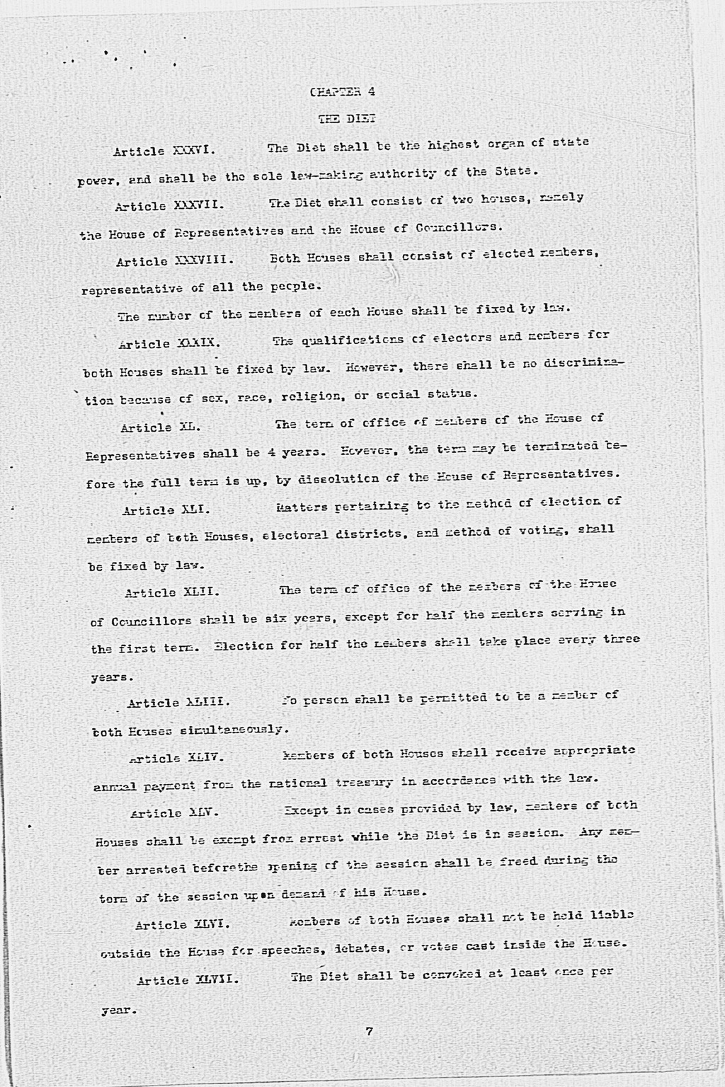 [Max W. Bishop to the Secretary of State, Subject: Japanese Government's Draft Constitution](Larger image)