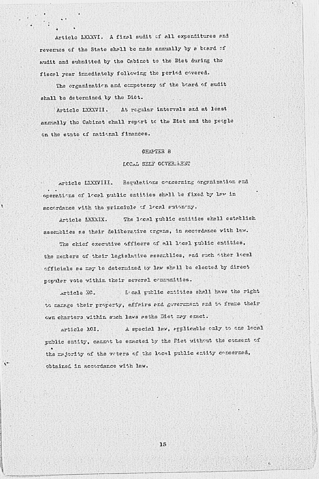 [Max W. Bishop to the Secretary of State, Subject: Japanese Government's Draft Constitution](Larger image)